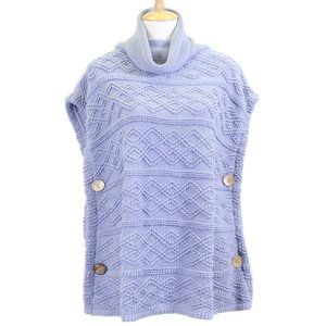 LOF Women Fashion Solid Color Cowl Neck Poncho